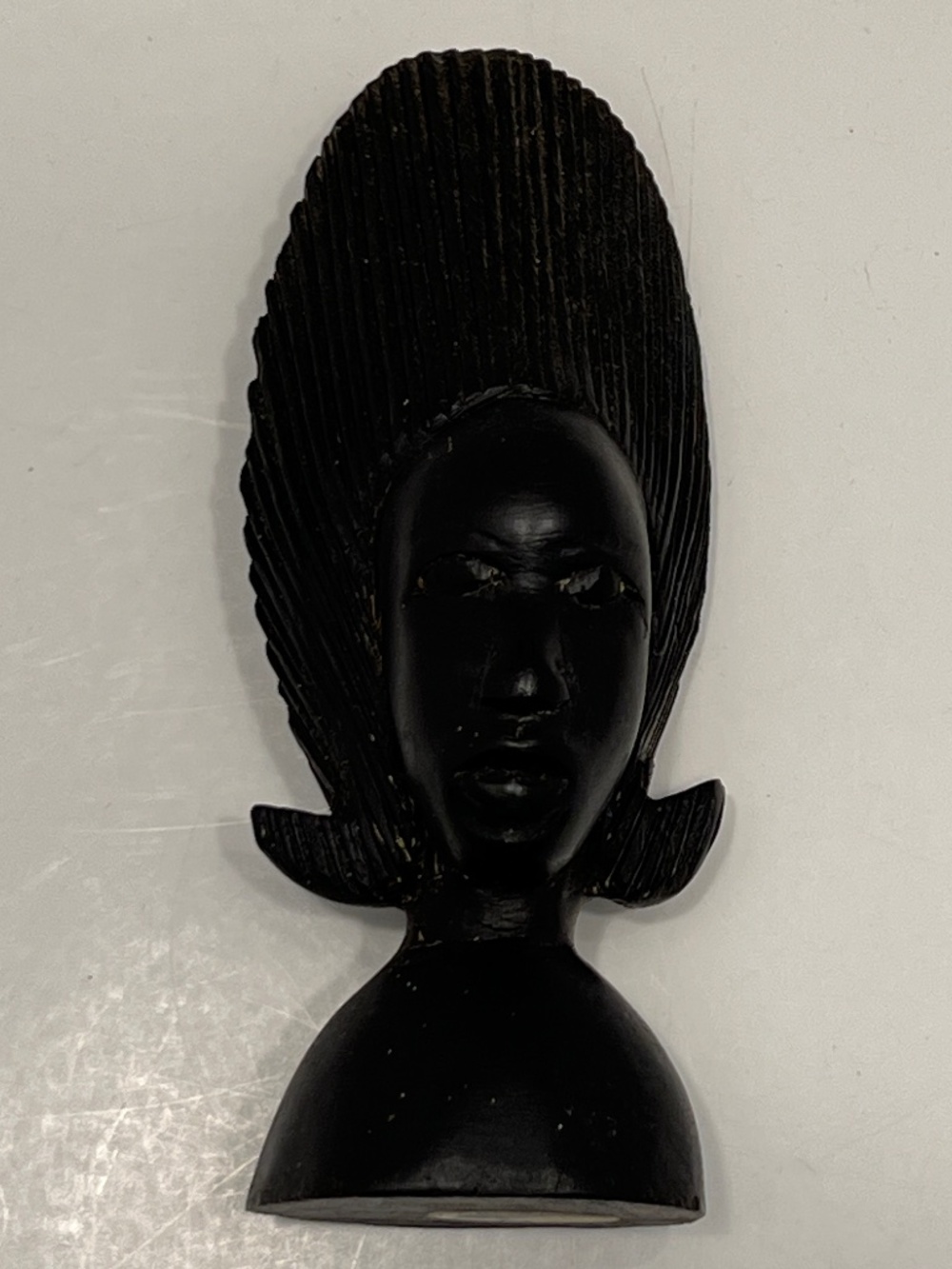 VTG Tanganyika Statue Hand Carved Tanganyika/Tanzania  Wood 4-3/4" Woman